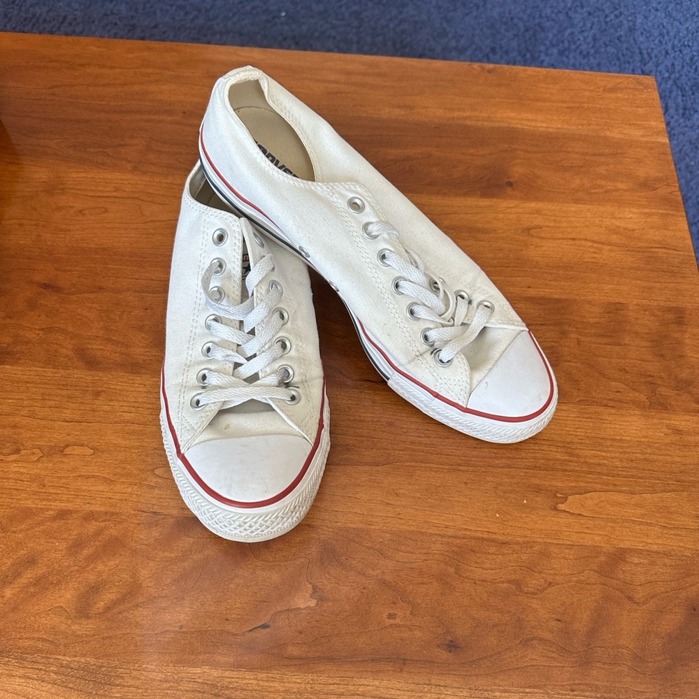 Women’s Converse Canvas Sneakers with Red Trim